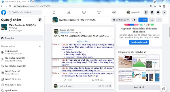 Hình 3 3 GV giao nhiệm vụ học tập cho HS thông qua MXH Facebook Khâu tổ chức 3
