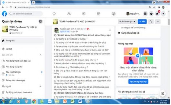 Hình 2 6 Giao diện bộ câu hỏi phần Từ trường trên trang MXH Facebook Hình 2