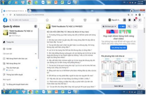 Hình PL5 Giao diện bộ câu hỏi phần Cảm ứng từ trên trang MXH Facebook Hình 9