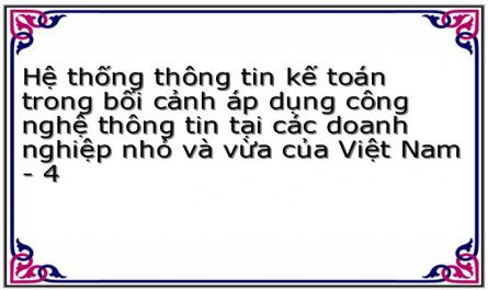 Hệ thống thông tin kế toán trong bối cảnh áp dụng công nghệ thông tin tại các doanh nghiệp nhỏ và vừa của Việt Nam - 4
