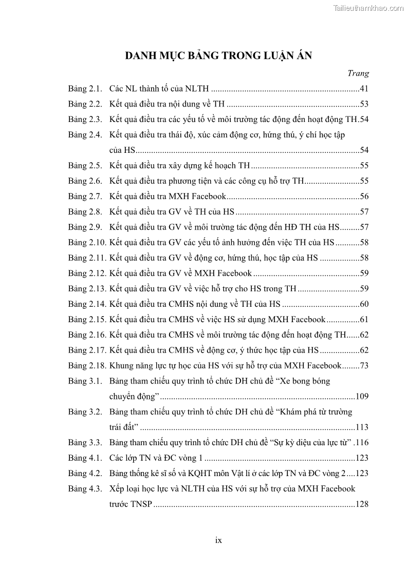 Luận án tiến sĩ Bồi dưỡng năng lực tự học của học sinh trong dạy học một số kiến thức Cơ học và Điện từ học Vật lí THPT với sự hỗ trợ của mạng xã hội Facebook - 1 Trang 10
