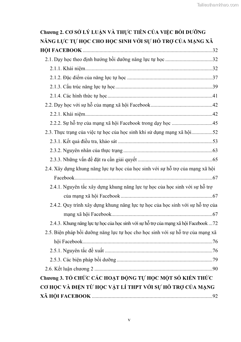Luận án tiến sĩ Bồi dưỡng năng lực tự học của học sinh trong dạy học một số kiến thức Cơ học và Điện từ học Vật lí THPT với sự hỗ trợ của mạng xã hội Facebook - 1 Trang 6