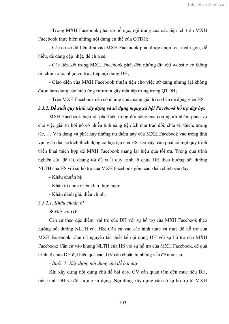 Luận án tiến sĩ Bồi dưỡng năng lực tự học của học sinh trong dạy học một số kiến thức Cơ học và Điện từ học Vật lí THPT với sự hỗ trợ của mạng xã hội Facebook - 10 Trang 118