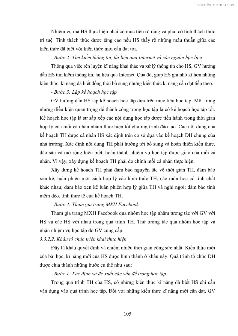 Luận án tiến sĩ Bồi dưỡng năng lực tự học của học sinh trong dạy học một số kiến thức Cơ học và Điện từ học Vật lí THPT với sự hỗ trợ của mạng xã hội Facebook - 10 Trang 120
