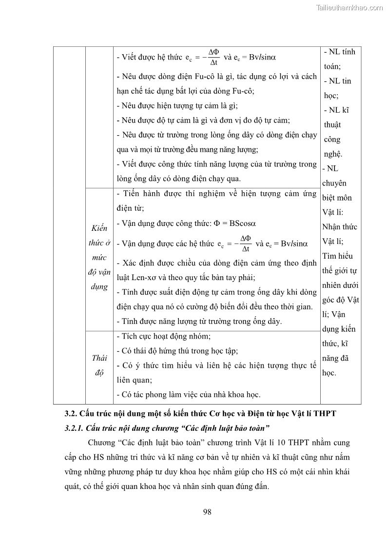 Luận án tiến sĩ Bồi dưỡng năng lực tự học của học sinh trong dạy học một số kiến thức Cơ học và Điện từ học Vật lí THPT với sự hỗ trợ của mạng xã hội Facebook - 10 Trang 113