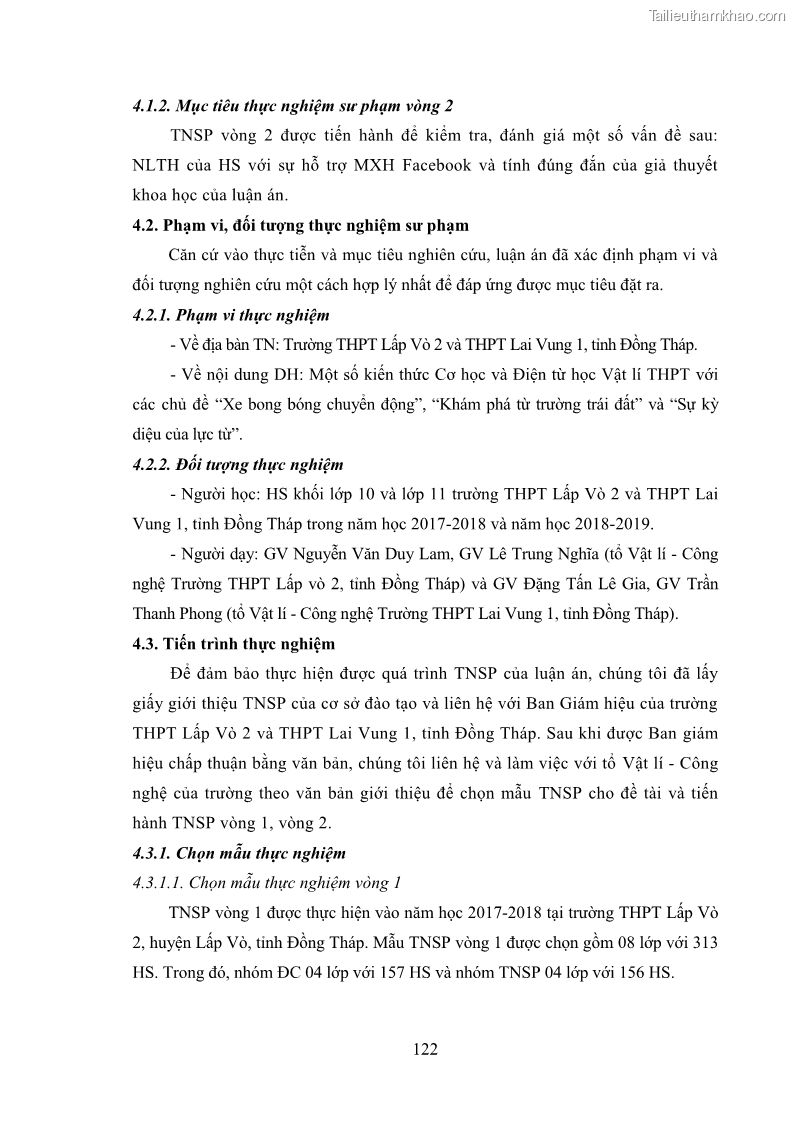 Luận án tiến sĩ Bồi dưỡng năng lực tự học của học sinh trong dạy học một số kiến thức Cơ học và Điện từ học Vật lí THPT với sự hỗ trợ của mạng xã hội Facebook - 12 Trang 137