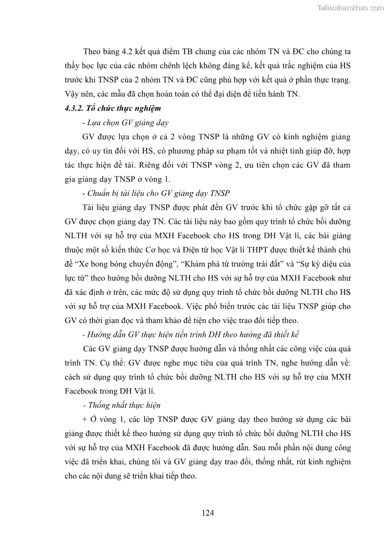 Luận án tiến sĩ Bồi dưỡng năng lực tự học của học sinh trong dạy học một số kiến thức Cơ học và Điện từ học Vật lí THPT với sự hỗ trợ của mạng xã hội Facebook - 12 Trang 139