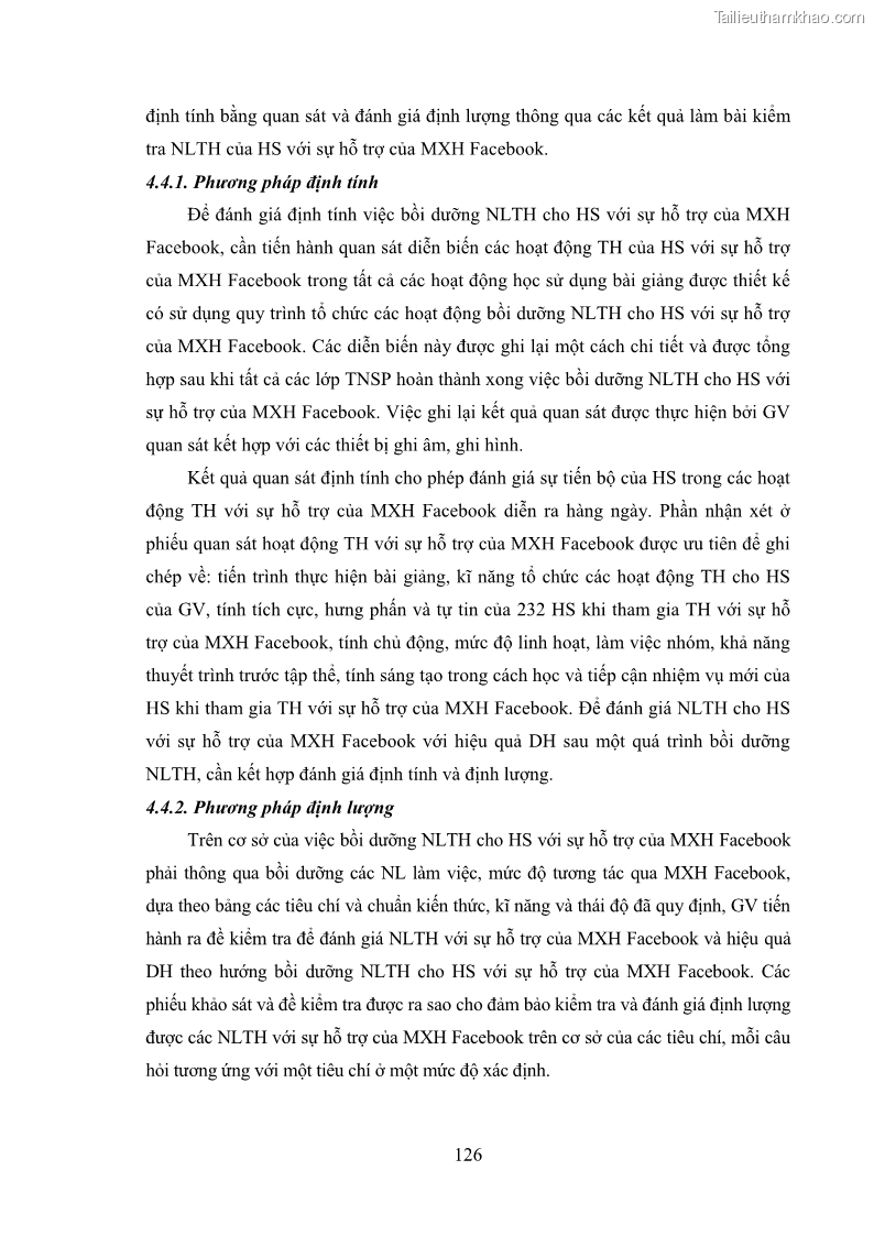 Luận án tiến sĩ Bồi dưỡng năng lực tự học của học sinh trong dạy học một số kiến thức Cơ học và Điện từ học Vật lí THPT với sự hỗ trợ của mạng xã hội Facebook - 12 Trang 141