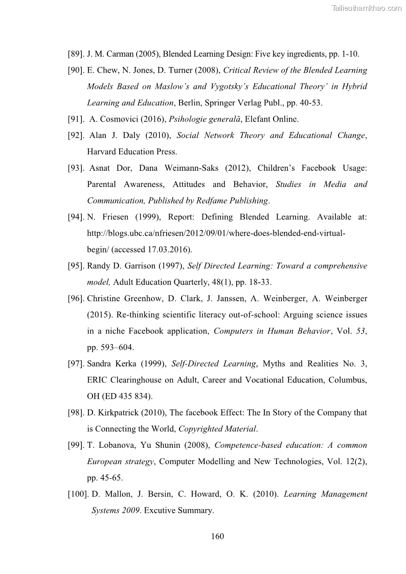 Luận án tiến sĩ Bồi dưỡng năng lực tự học của học sinh trong dạy học một số kiến thức Cơ học và Điện từ học Vật lí THPT với sự hỗ trợ của mạng xã hội Facebook - 15 Trang 175