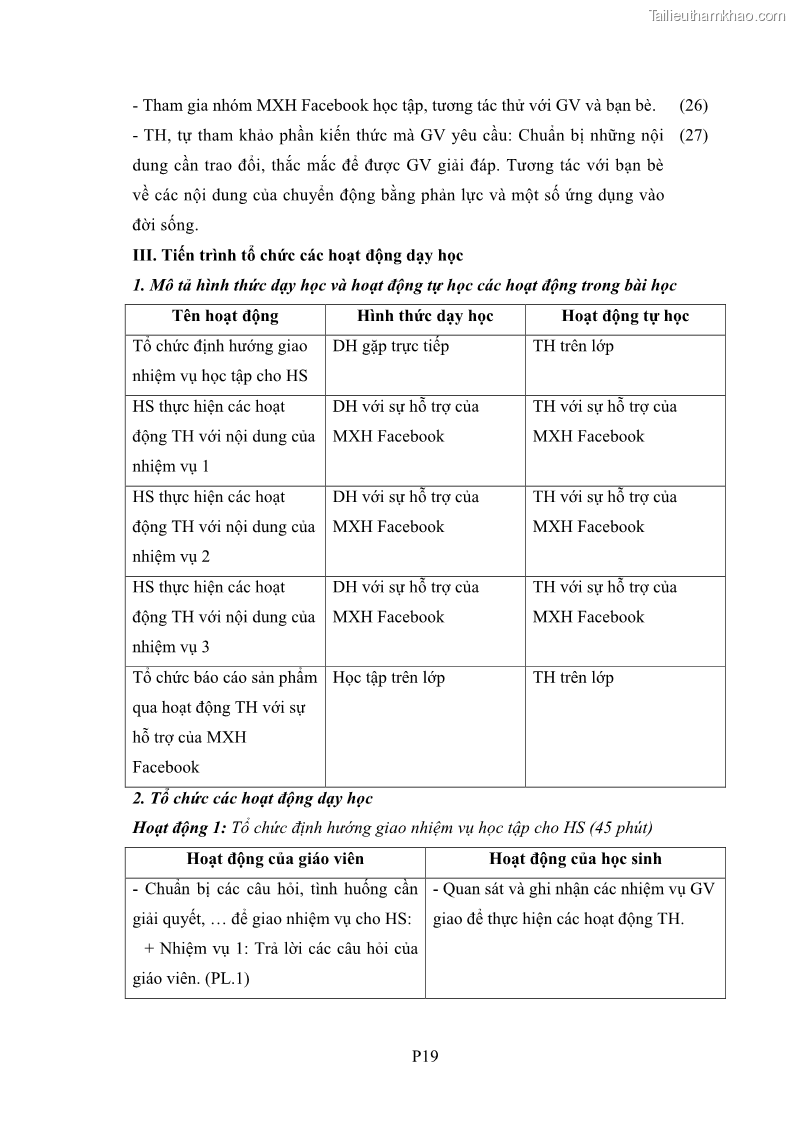 Luận án tiến sĩ Bồi dưỡng năng lực tự học của học sinh trong dạy học một số kiến thức Cơ học và Điện từ học Vật lí THPT với sự hỗ trợ của mạng xã hội Facebook - 17 Trang 195
