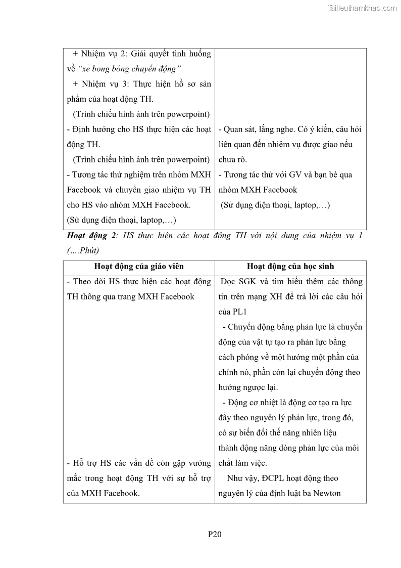 Luận án tiến sĩ Bồi dưỡng năng lực tự học của học sinh trong dạy học một số kiến thức Cơ học và Điện từ học Vật lí THPT với sự hỗ trợ của mạng xã hội Facebook - 17 Trang 196