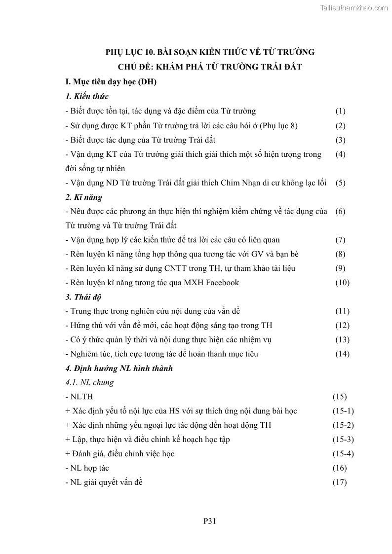 Luận án tiến sĩ Bồi dưỡng năng lực tự học của học sinh trong dạy học một số kiến thức Cơ học và Điện từ học Vật lí THPT với sự hỗ trợ của mạng xã hội Facebook - 18 Trang 207