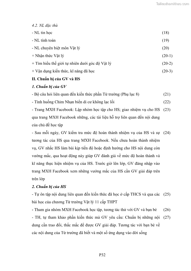 Luận án tiến sĩ Bồi dưỡng năng lực tự học của học sinh trong dạy học một số kiến thức Cơ học và Điện từ học Vật lí THPT với sự hỗ trợ của mạng xã hội Facebook - 18 Trang 208