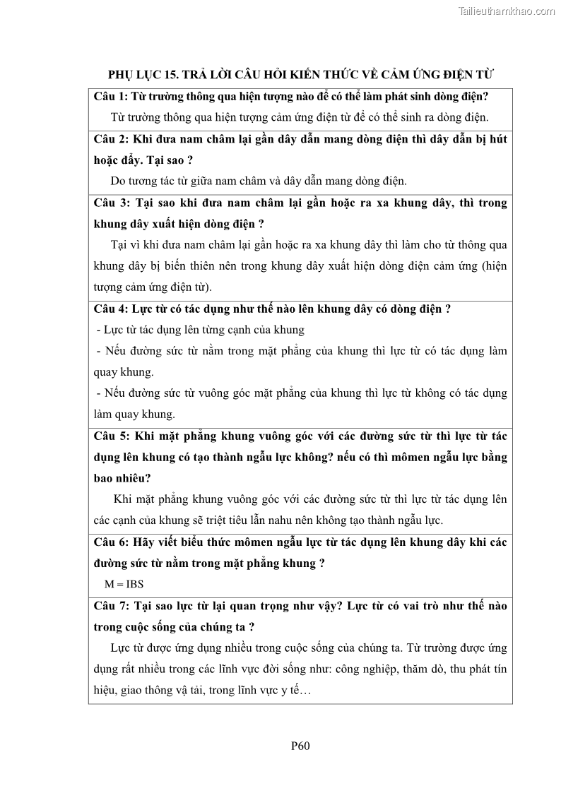 Luận án tiến sĩ Bồi dưỡng năng lực tự học của học sinh trong dạy học một số kiến thức Cơ học và Điện từ học Vật lí THPT với sự hỗ trợ của mạng xã hội Facebook - 20 Trang 236
