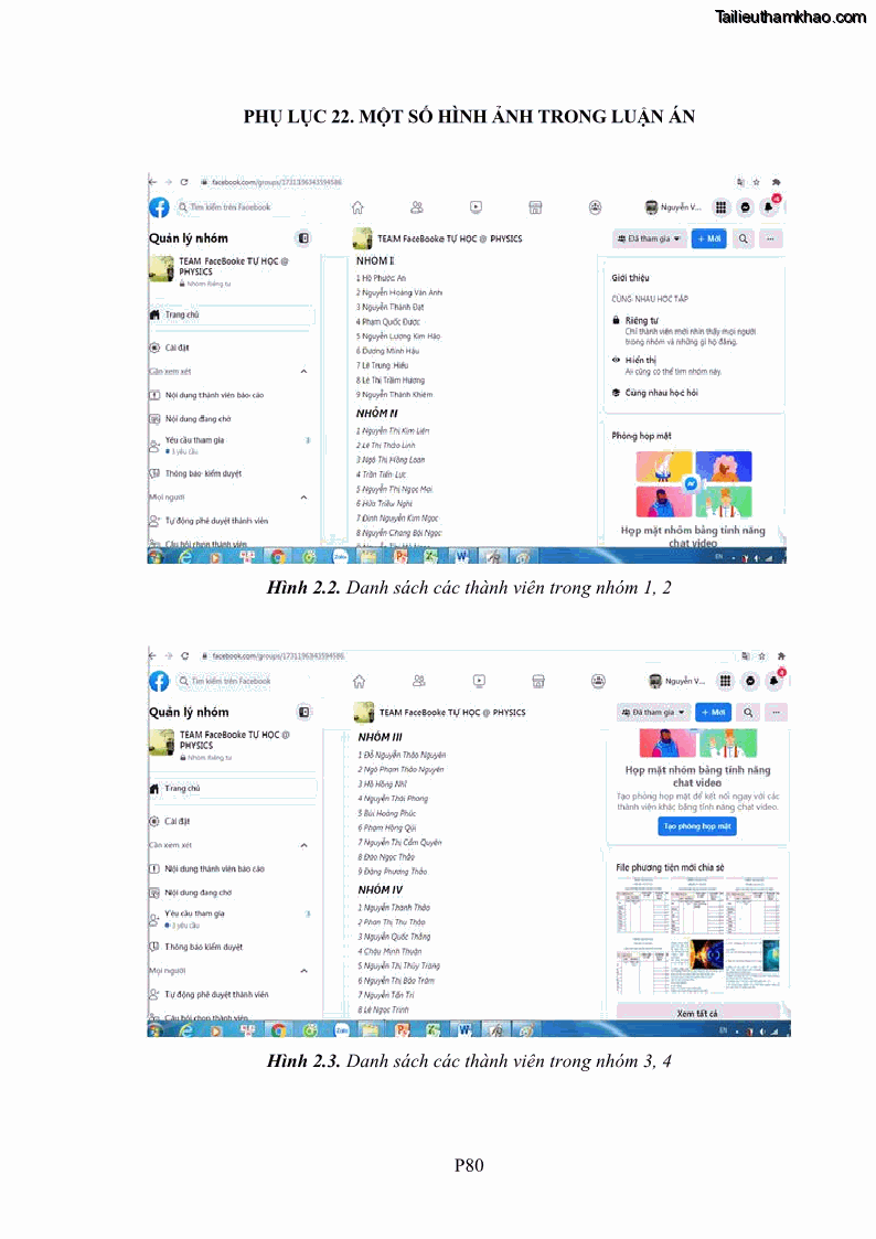 Luận án tiến sĩ Bồi dưỡng năng lực tự học của học sinh trong dạy học một số kiến thức Cơ học và Điện từ học Vật lí THPT với sự hỗ trợ của mạng xã hội Facebook - 22 Trang 256