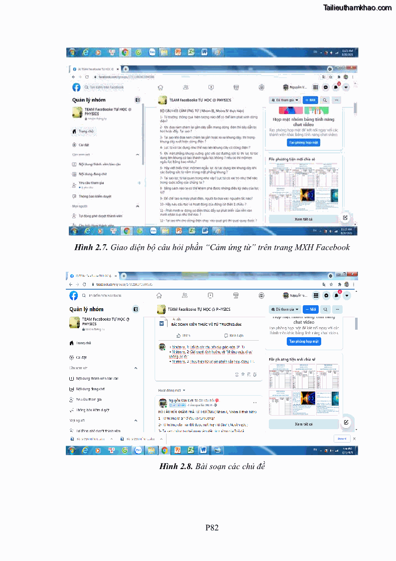 Luận án tiến sĩ Bồi dưỡng năng lực tự học của học sinh trong dạy học một số kiến thức Cơ học và Điện từ học Vật lí THPT với sự hỗ trợ của mạng xã hội Facebook - 22 Trang 258