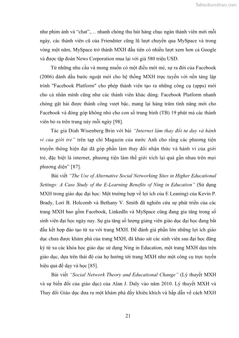 Luận án tiến sĩ Bồi dưỡng năng lực tự học của học sinh trong dạy học một số kiến thức Cơ học và Điện từ học Vật lí THPT với sự hỗ trợ của mạng xã hội Facebook - 3 Trang 36