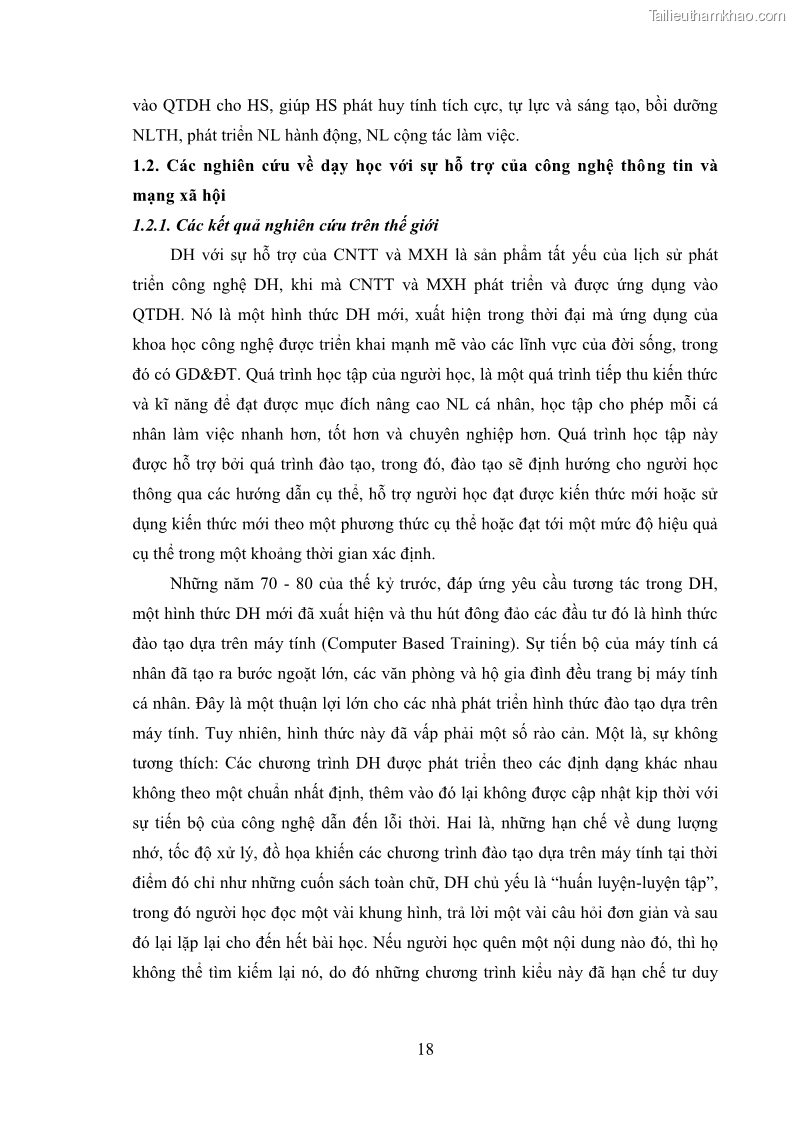 Luận án tiến sĩ Bồi dưỡng năng lực tự học của học sinh trong dạy học một số kiến thức Cơ học và Điện từ học Vật lí THPT với sự hỗ trợ của mạng xã hội Facebook - 3 Trang 33