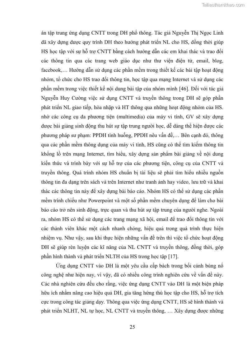 Luận án tiến sĩ Bồi dưỡng năng lực tự học của học sinh trong dạy học một số kiến thức Cơ học và Điện từ học Vật lí THPT với sự hỗ trợ của mạng xã hội Facebook - 4 Trang 40