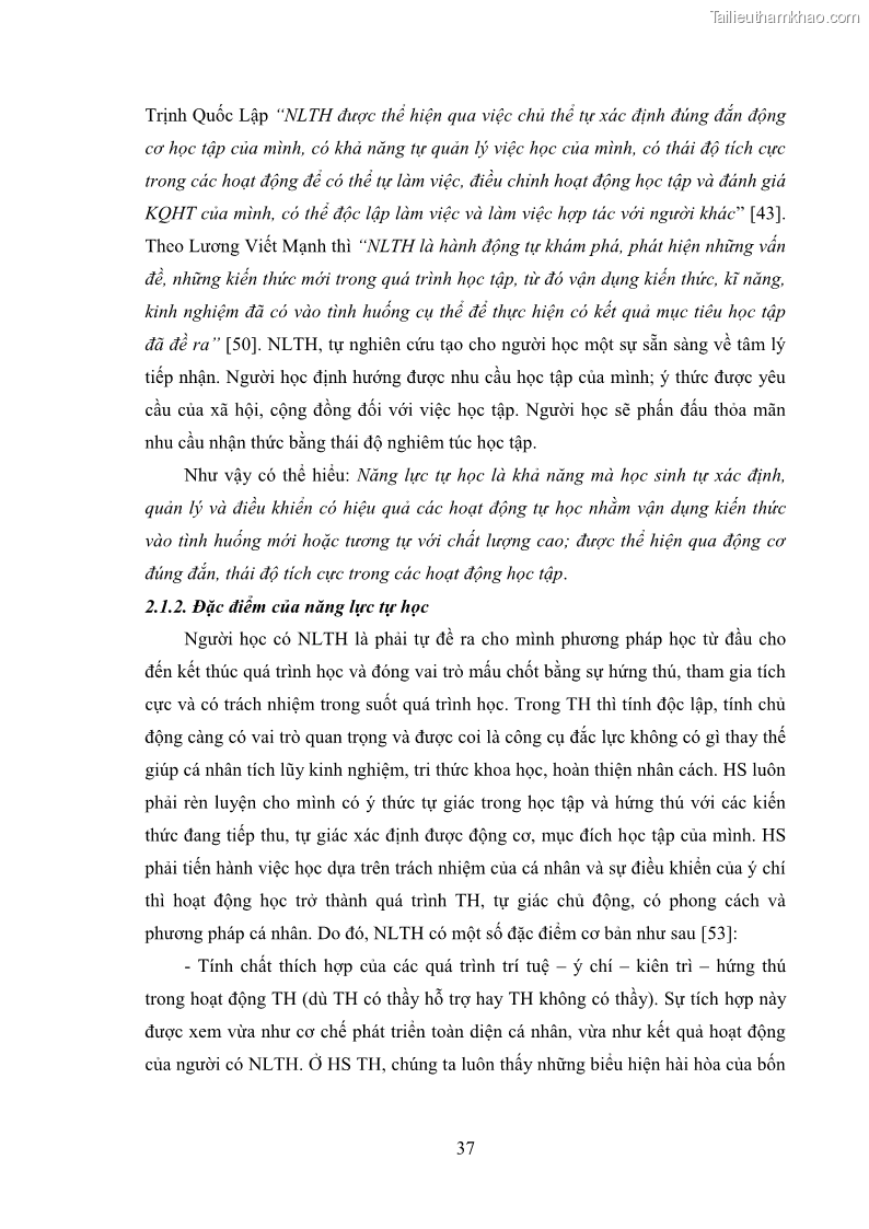 Luận án tiến sĩ Bồi dưỡng năng lực tự học của học sinh trong dạy học một số kiến thức Cơ học và Điện từ học Vật lí THPT với sự hỗ trợ của mạng xã hội Facebook - 5 Trang 52