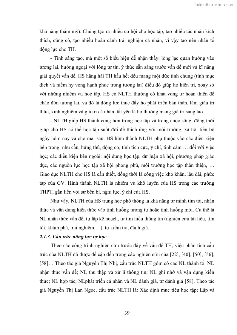 Luận án tiến sĩ Bồi dưỡng năng lực tự học của học sinh trong dạy học một số kiến thức Cơ học và Điện từ học Vật lí THPT với sự hỗ trợ của mạng xã hội Facebook - 5 Trang 54