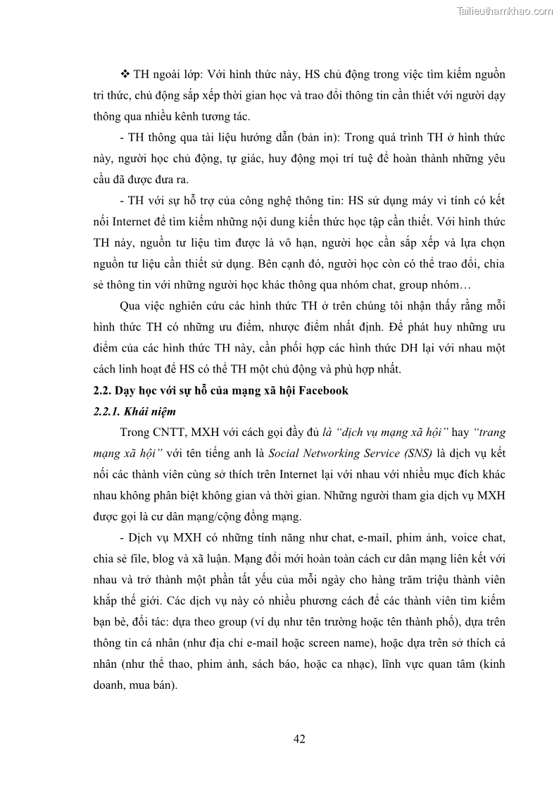 Luận án tiến sĩ Bồi dưỡng năng lực tự học của học sinh trong dạy học một số kiến thức Cơ học và Điện từ học Vật lí THPT với sự hỗ trợ của mạng xã hội Facebook - 5 Trang 57