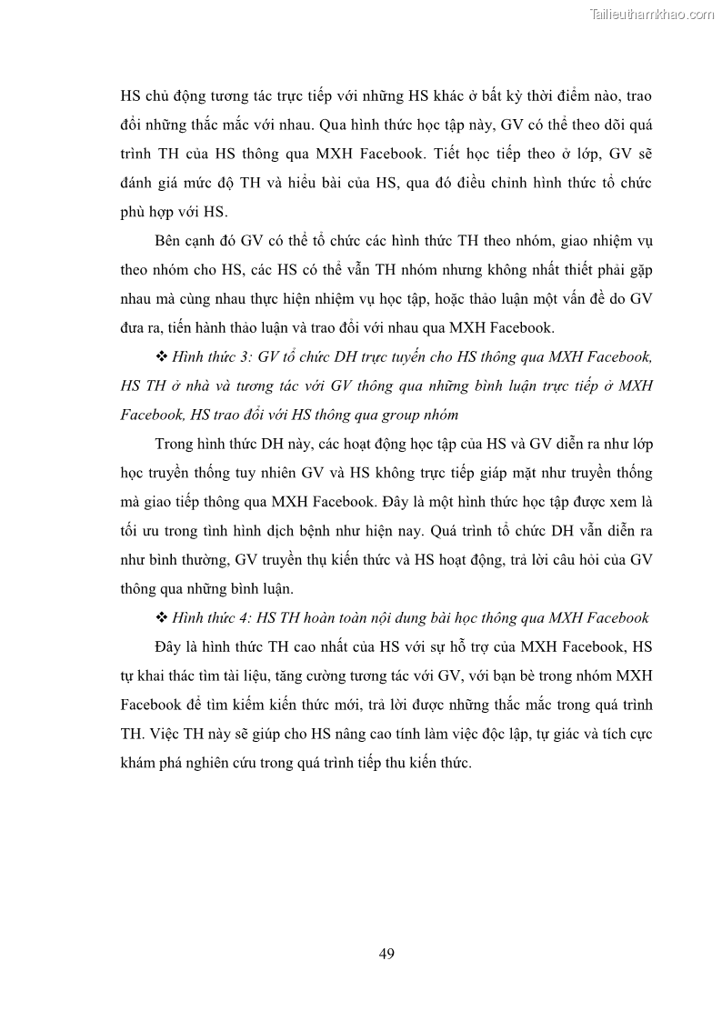 Luận án tiến sĩ Bồi dưỡng năng lực tự học của học sinh trong dạy học một số kiến thức Cơ học và Điện từ học Vật lí THPT với sự hỗ trợ của mạng xã hội Facebook - 6 Trang 64