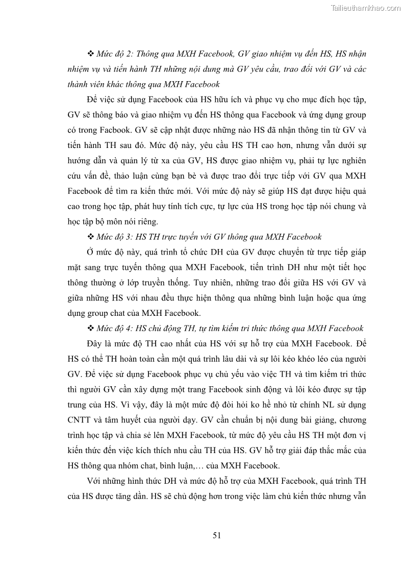 Luận án tiến sĩ Bồi dưỡng năng lực tự học của học sinh trong dạy học một số kiến thức Cơ học và Điện từ học Vật lí THPT với sự hỗ trợ của mạng xã hội Facebook - 6 Trang 66
