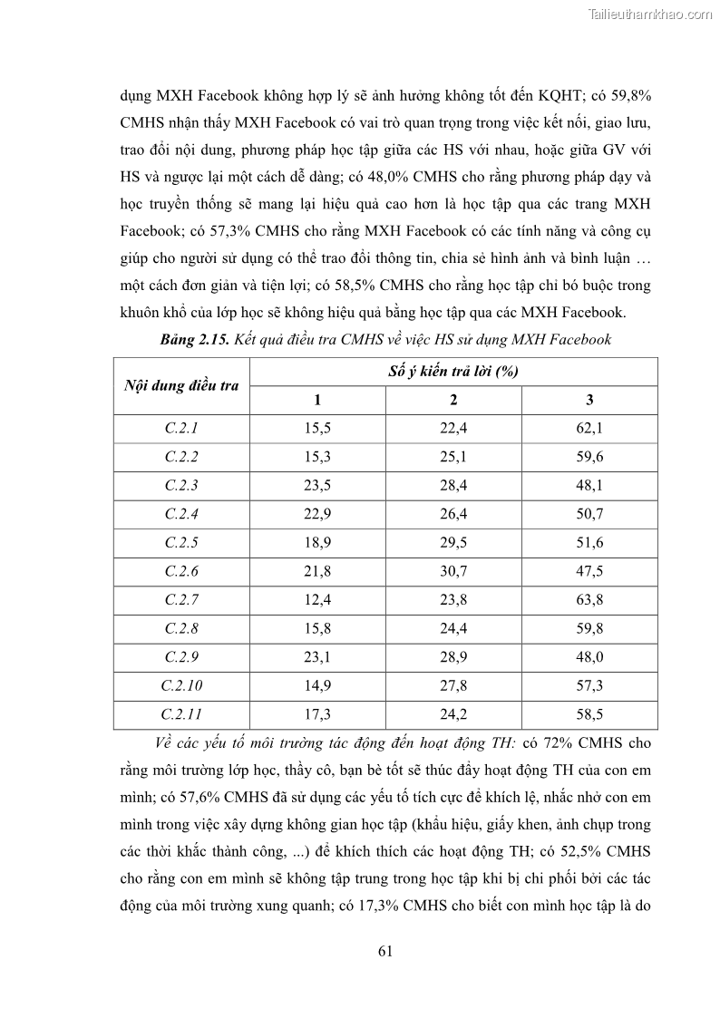 Luận án tiến sĩ Bồi dưỡng năng lực tự học của học sinh trong dạy học một số kiến thức Cơ học và Điện từ học Vật lí THPT với sự hỗ trợ của mạng xã hội Facebook - 7 Trang 76