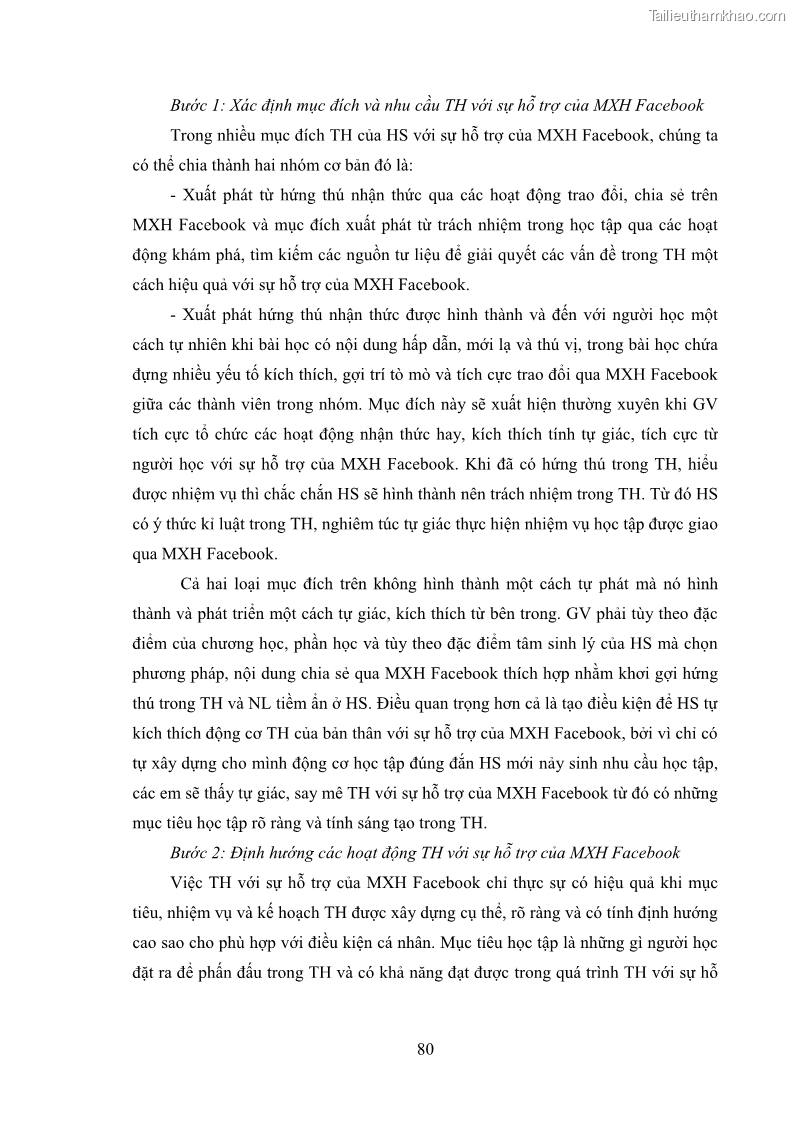 Luận án tiến sĩ Bồi dưỡng năng lực tự học của học sinh trong dạy học một số kiến thức Cơ học và Điện từ học Vật lí THPT với sự hỗ trợ của mạng xã hội Facebook - 8 Trang 95