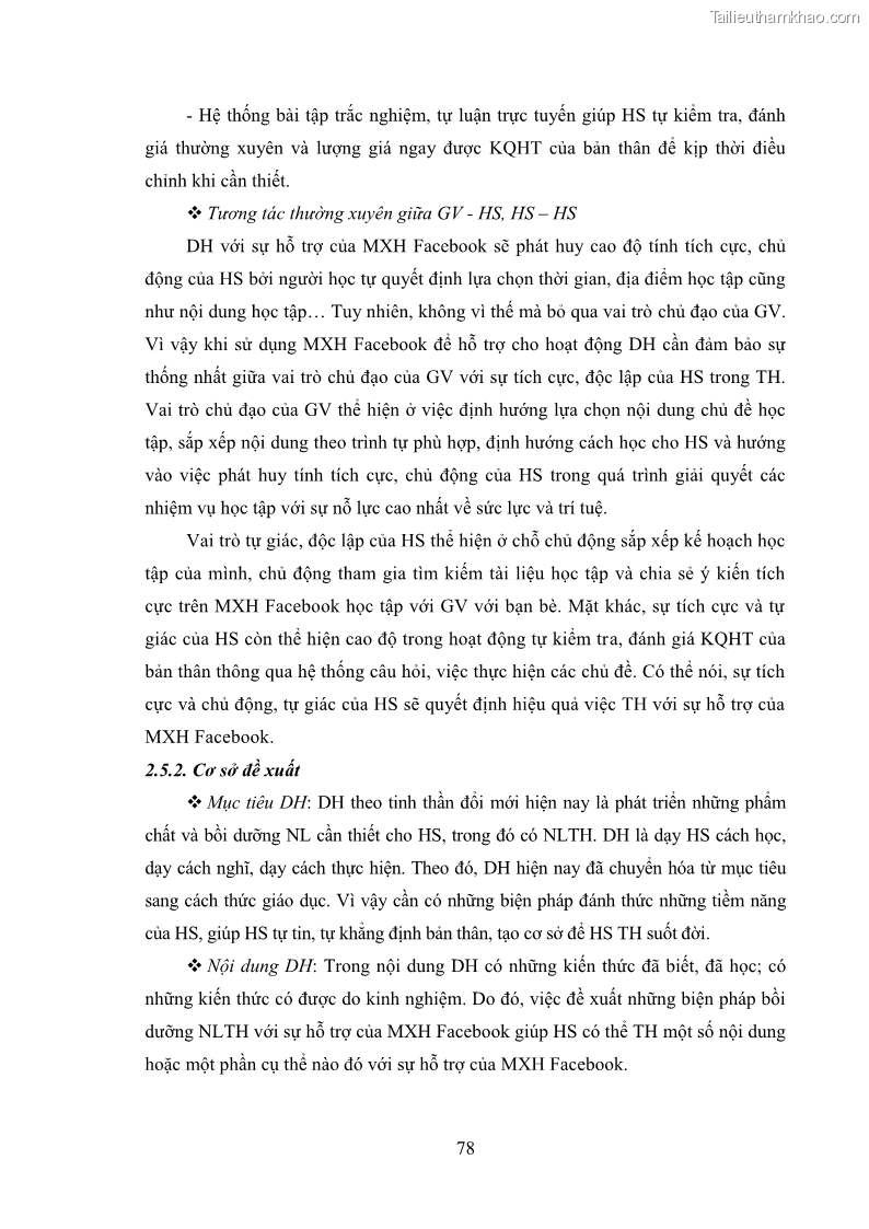 Luận án tiến sĩ Bồi dưỡng năng lực tự học của học sinh trong dạy học một số kiến thức Cơ học và Điện từ học Vật lí THPT với sự hỗ trợ của mạng xã hội Facebook - 8 Trang 93