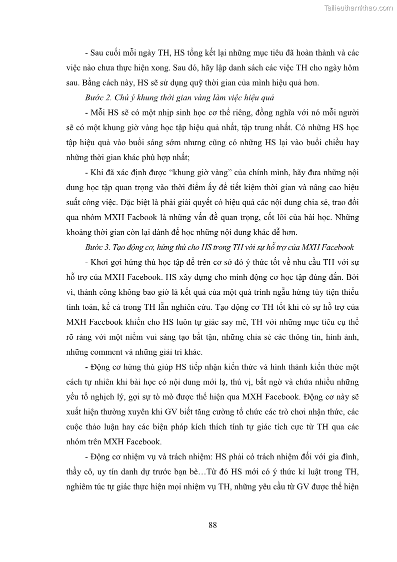 Luận án tiến sĩ Bồi dưỡng năng lực tự học của học sinh trong dạy học một số kiến thức Cơ học và Điện từ học Vật lí THPT với sự hỗ trợ của mạng xã hội Facebook - 9 Trang 103