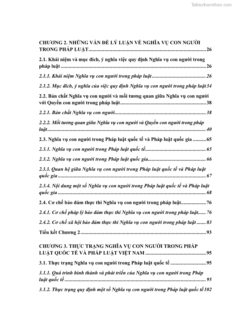Luận án tiến sĩ luật học Nghĩa vụ con người trong pháp luật quốc tế và pháp luật Việt Nam - 1 Trang 9