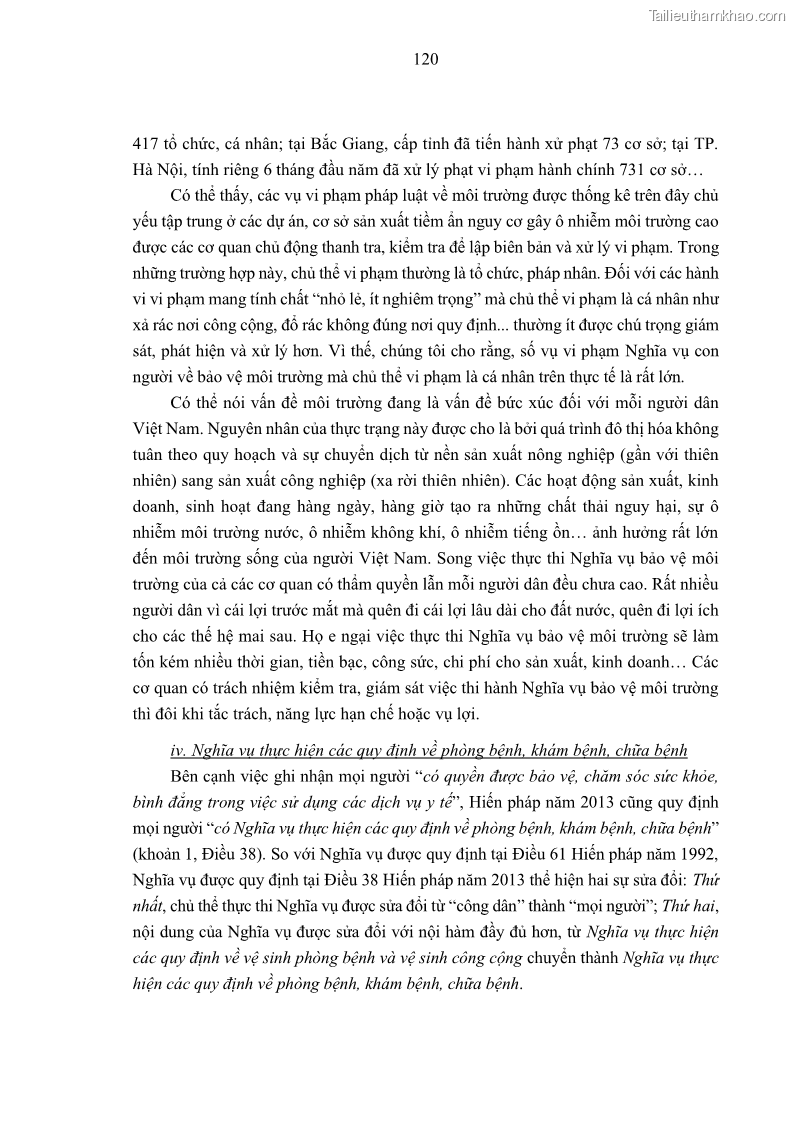 Luận án tiến sĩ luật học Nghĩa vụ con người trong pháp luật quốc tế và pháp luật Việt Nam - 11 Trang 131