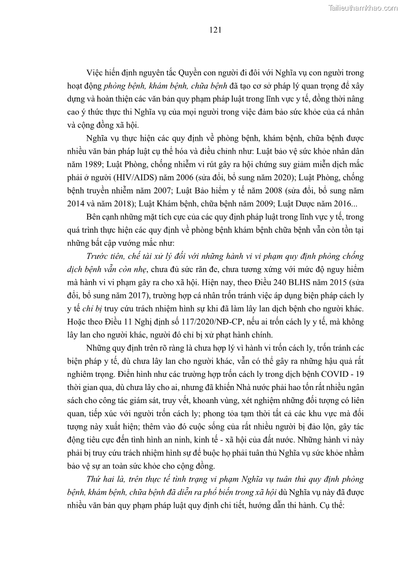 Luận án tiến sĩ luật học Nghĩa vụ con người trong pháp luật quốc tế và pháp luật Việt Nam - 11 Trang 132