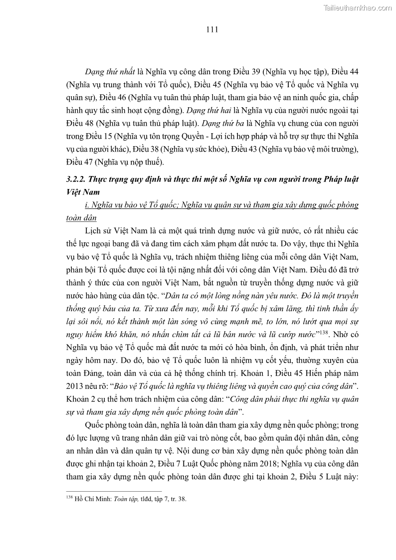 Luận án tiến sĩ luật học Nghĩa vụ con người trong pháp luật quốc tế và pháp luật Việt Nam - 11 Trang 122