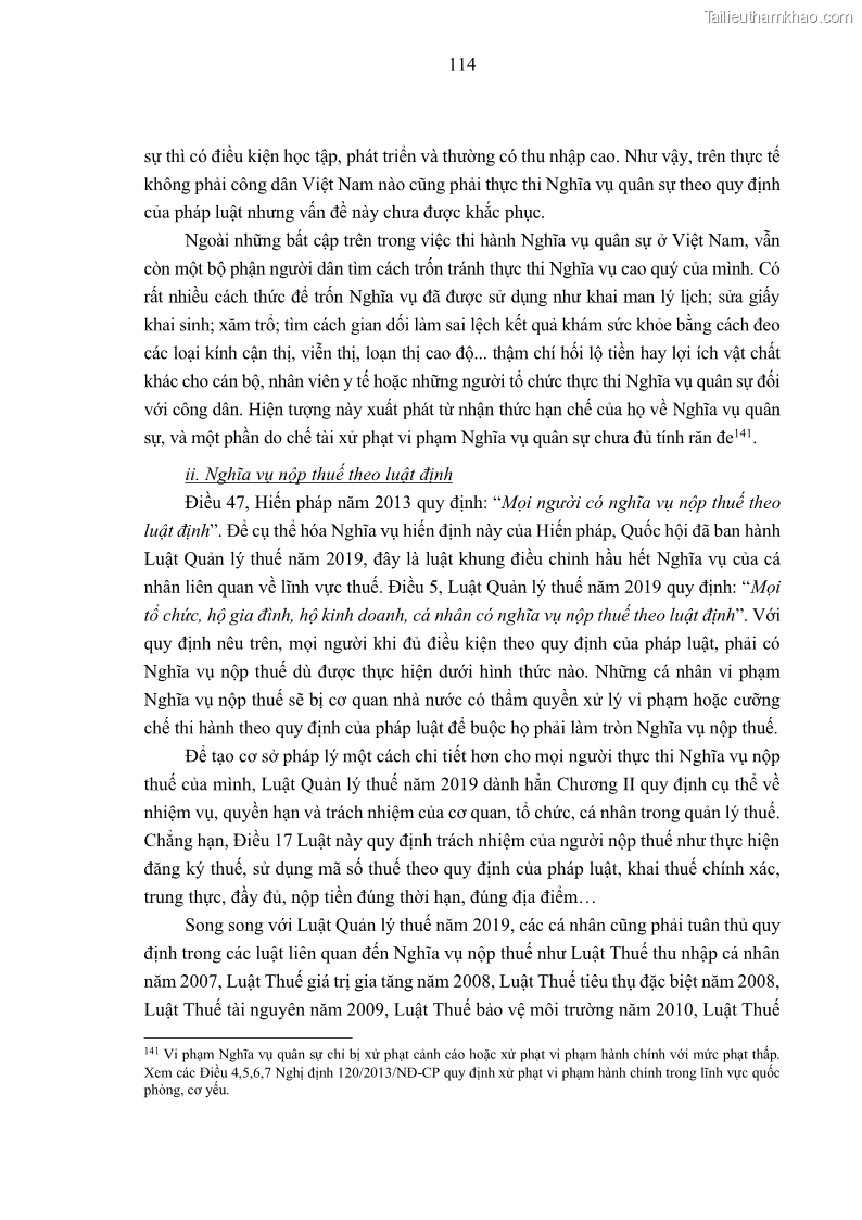 Luận án tiến sĩ luật học Nghĩa vụ con người trong pháp luật quốc tế và pháp luật Việt Nam - 11 Trang 125