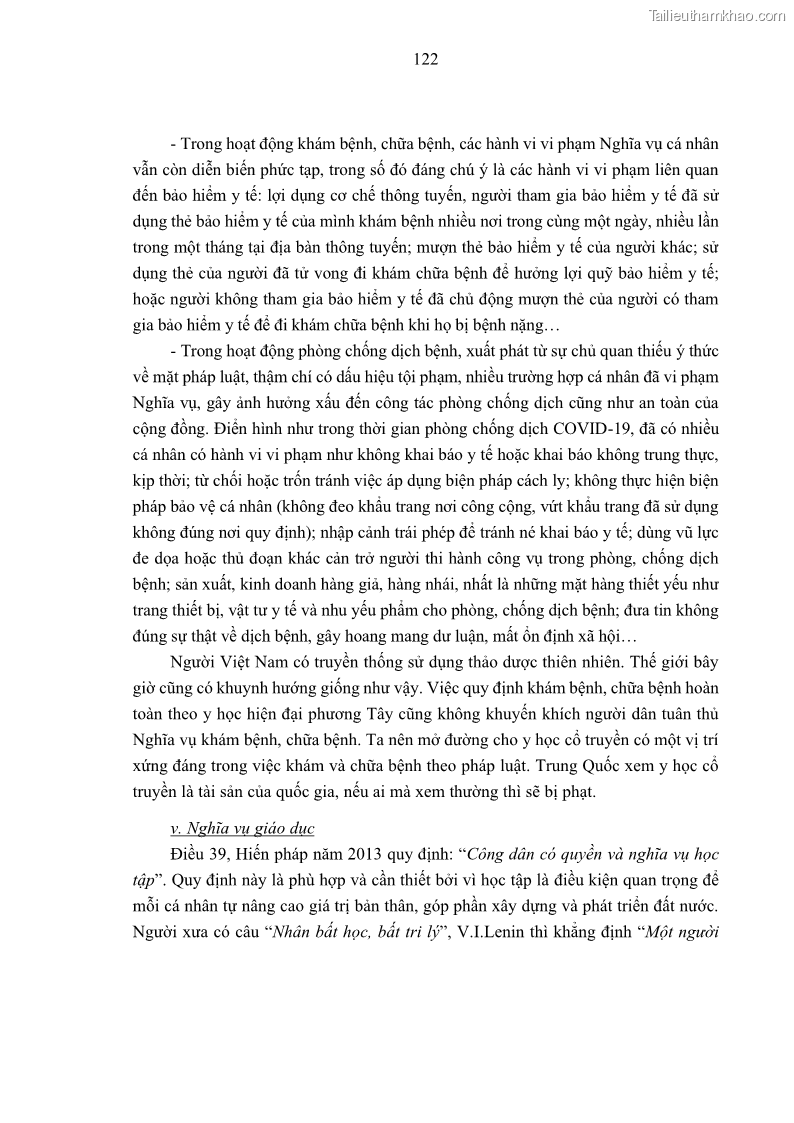 Luận án tiến sĩ luật học Nghĩa vụ con người trong pháp luật quốc tế và pháp luật Việt Nam - 12 Trang 133
