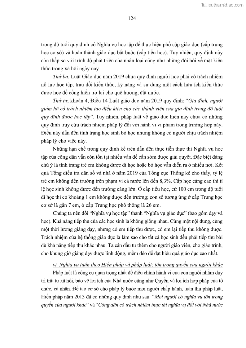 Luận án tiến sĩ luật học Nghĩa vụ con người trong pháp luật quốc tế và pháp luật Việt Nam - 12 Trang 135
