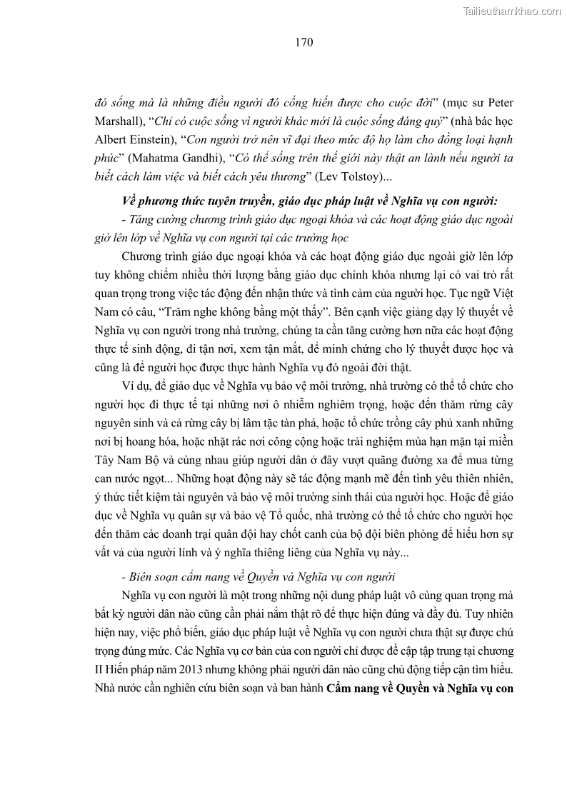 Luận án tiến sĩ luật học Nghĩa vụ con người trong pháp luật quốc tế và pháp luật Việt Nam - 16 Trang 181