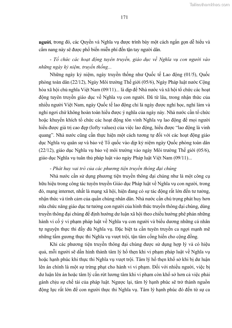Luận án tiến sĩ luật học Nghĩa vụ con người trong pháp luật quốc tế và pháp luật Việt Nam - 16 Trang 182