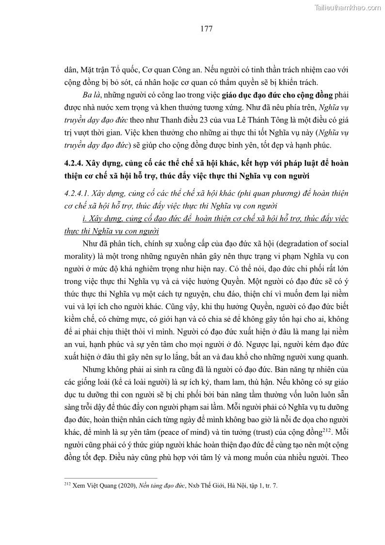 Luận án tiến sĩ luật học Nghĩa vụ con người trong pháp luật quốc tế và pháp luật Việt Nam - 16 Trang 188