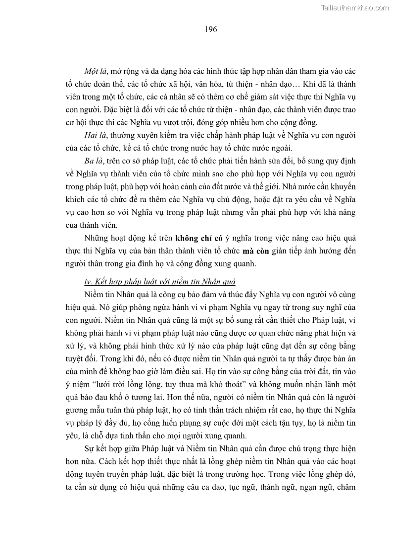 Luận án tiến sĩ luật học Nghĩa vụ con người trong pháp luật quốc tế và pháp luật Việt Nam - 18 Trang 207