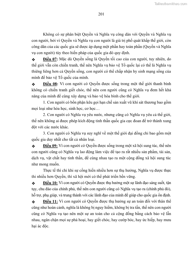Luận án tiến sĩ luật học Nghĩa vụ con người trong pháp luật quốc tế và pháp luật Việt Nam - 18 Trang 212