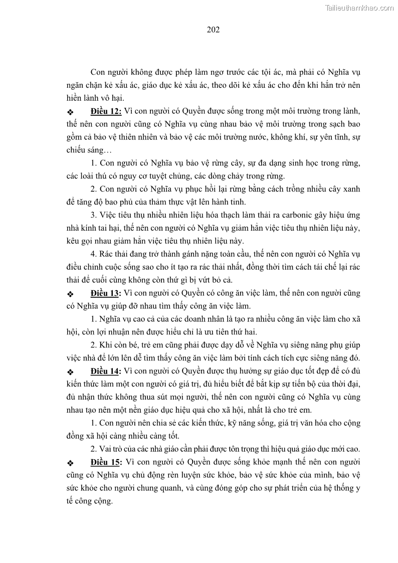 Luận án tiến sĩ luật học Nghĩa vụ con người trong pháp luật quốc tế và pháp luật Việt Nam - 18 Trang 213
