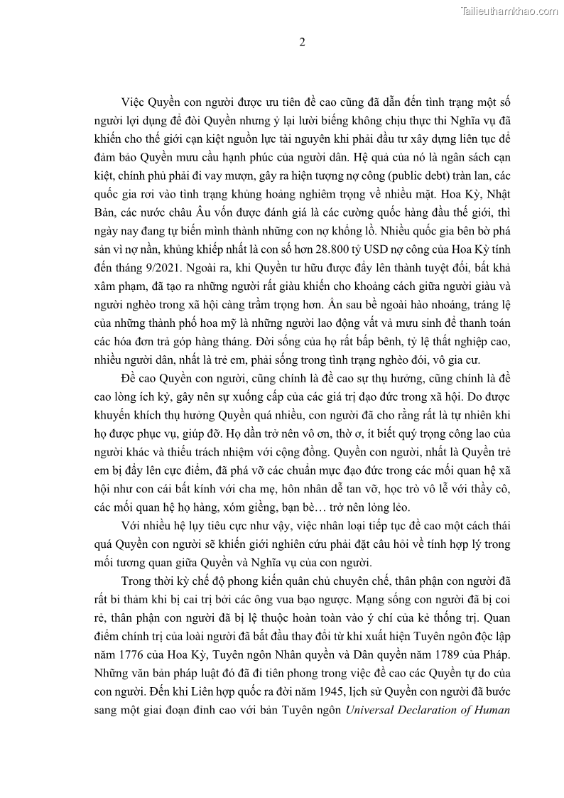 Luận án tiến sĩ luật học Nghĩa vụ con người trong pháp luật quốc tế và pháp luật Việt Nam - 2 Trang 13