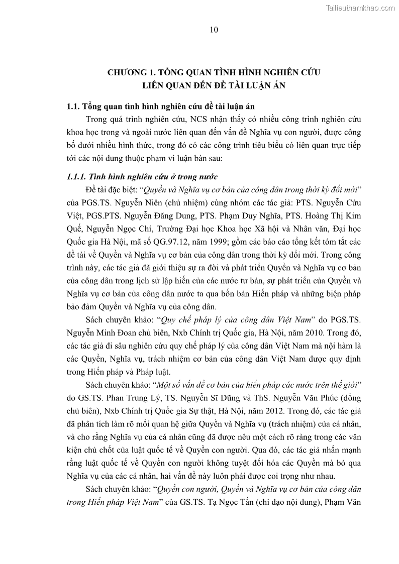 Luận án tiến sĩ luật học Nghĩa vụ con người trong pháp luật quốc tế và pháp luật Việt Nam - 2 Trang 21