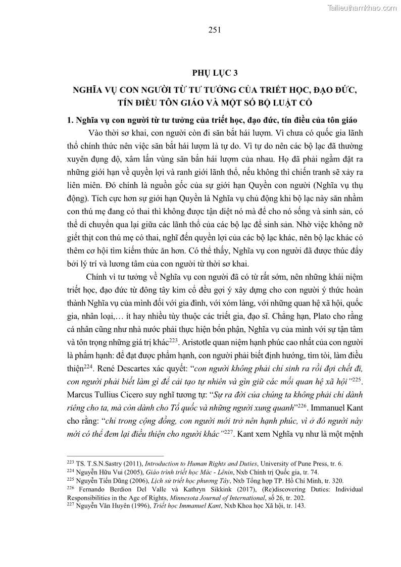 Luận án tiến sĩ luật học Nghĩa vụ con người trong pháp luật quốc tế và pháp luật Việt Nam - 22 Trang 262