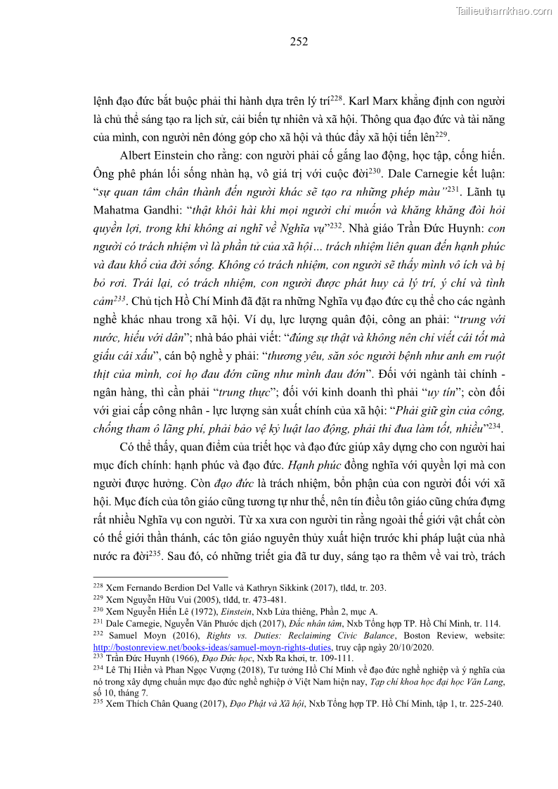 Luận án tiến sĩ luật học Nghĩa vụ con người trong pháp luật quốc tế và pháp luật Việt Nam - 22 Trang 263