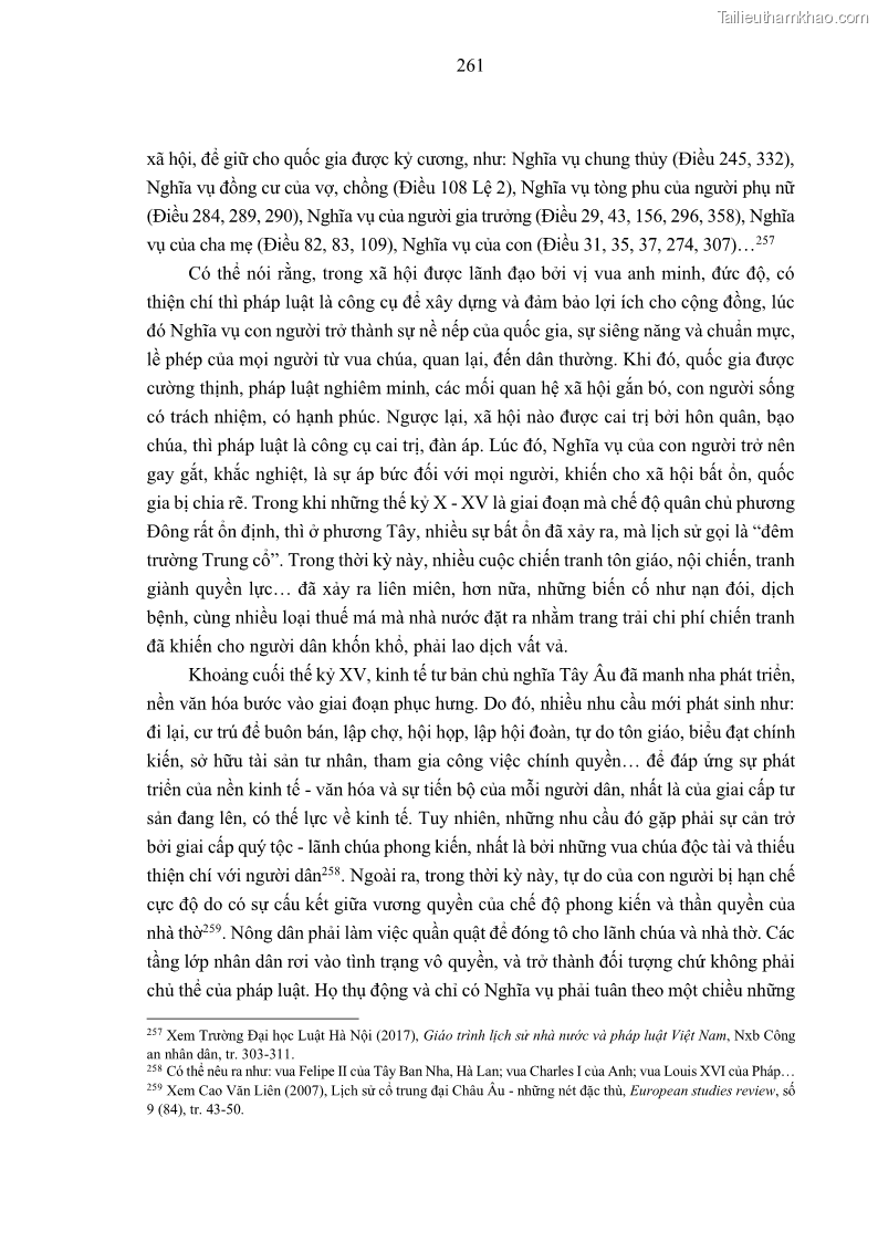 Luận án tiến sĩ luật học Nghĩa vụ con người trong pháp luật quốc tế và pháp luật Việt Nam - 23 Trang 272